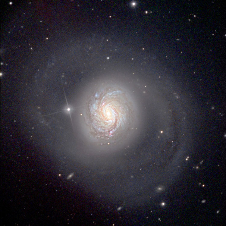 NOAO image of spiral galaxy NGC 1068, also known as M77, digitally adjusted to enhance the fainter outer regions