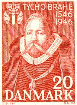1946 Danish stamp honoring the 400th anniversary of Tycho Brahe's birth
