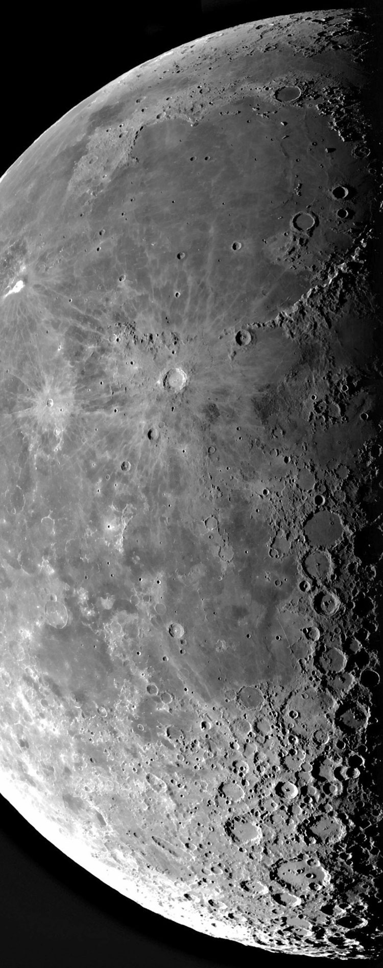Misti Observatory image of third-quarter moon showing considerably more detail than most such images