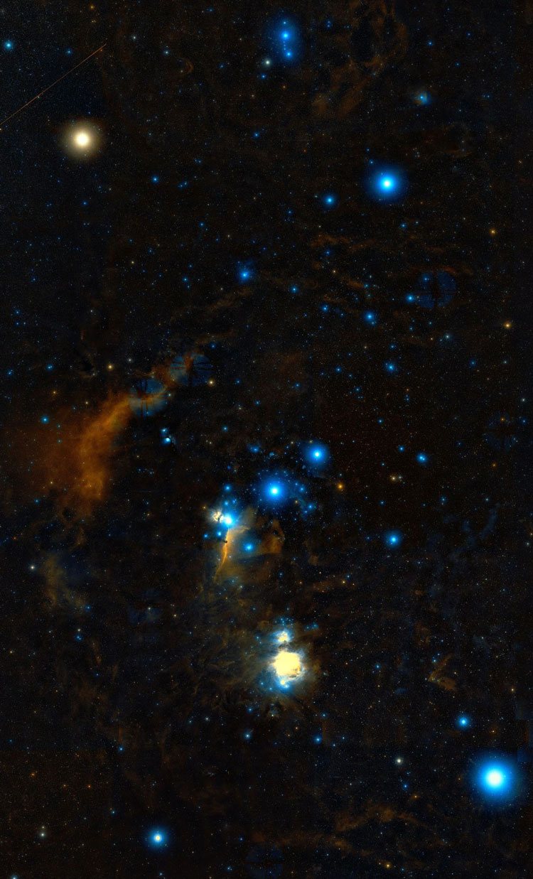 DSS image of the constellation of Orion, the Hunter