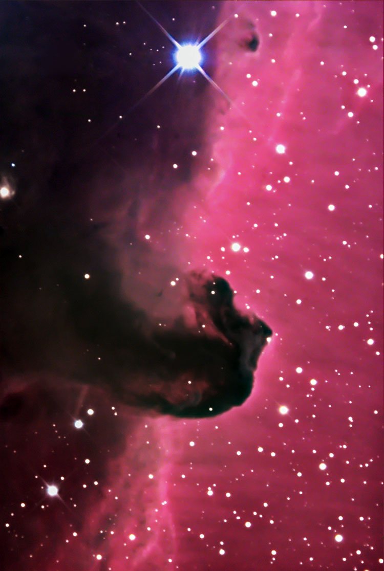 IC 434, an emission nebula that backlights and outlines the Horsehead Nebula