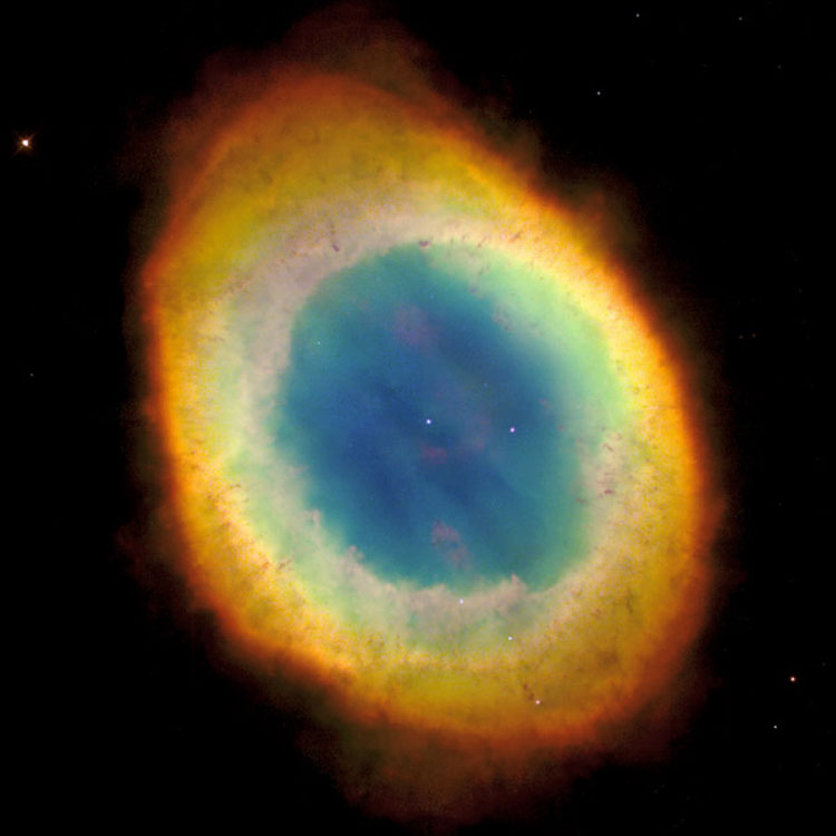 HST image of planetary nebula NGC 6720, also known as M57, or the Ring Nebula