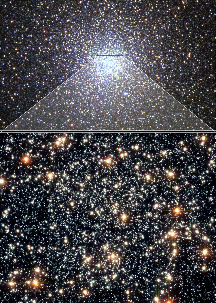 HST image of the central core of globular cluster 47 Tucanae (NGC 104)