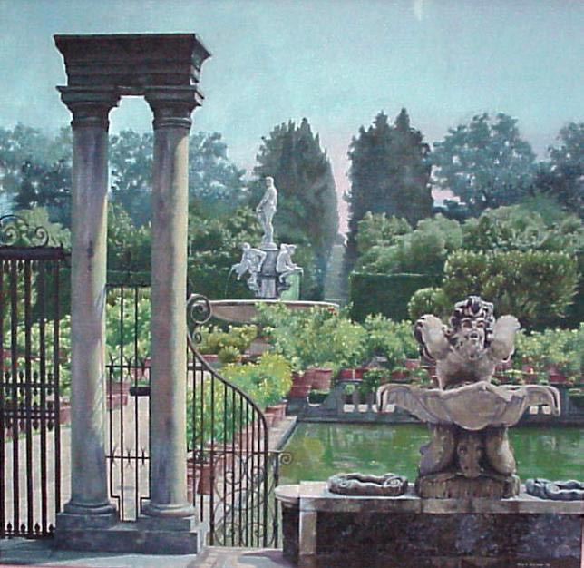 The Gardens of the Pitti Palace, as painted by Libby Seligman