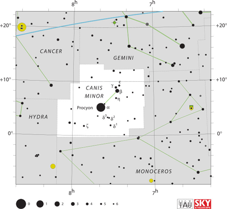 IAU/S&T map of Canis Minor
