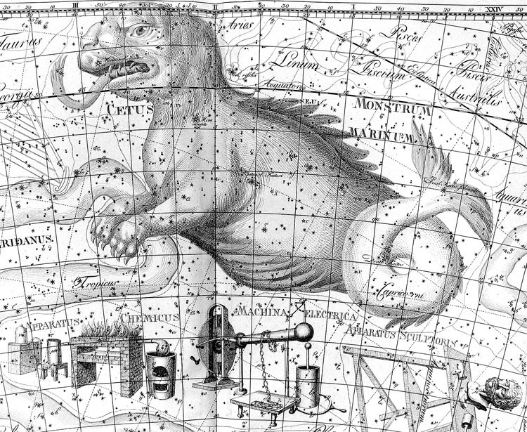 Portion of Bode's Uranographia showing the region near Cetus