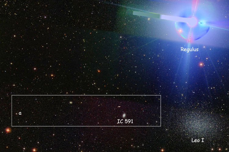 SDSS image of part of the finder view near Regulus and IC 591, which is Todd 22