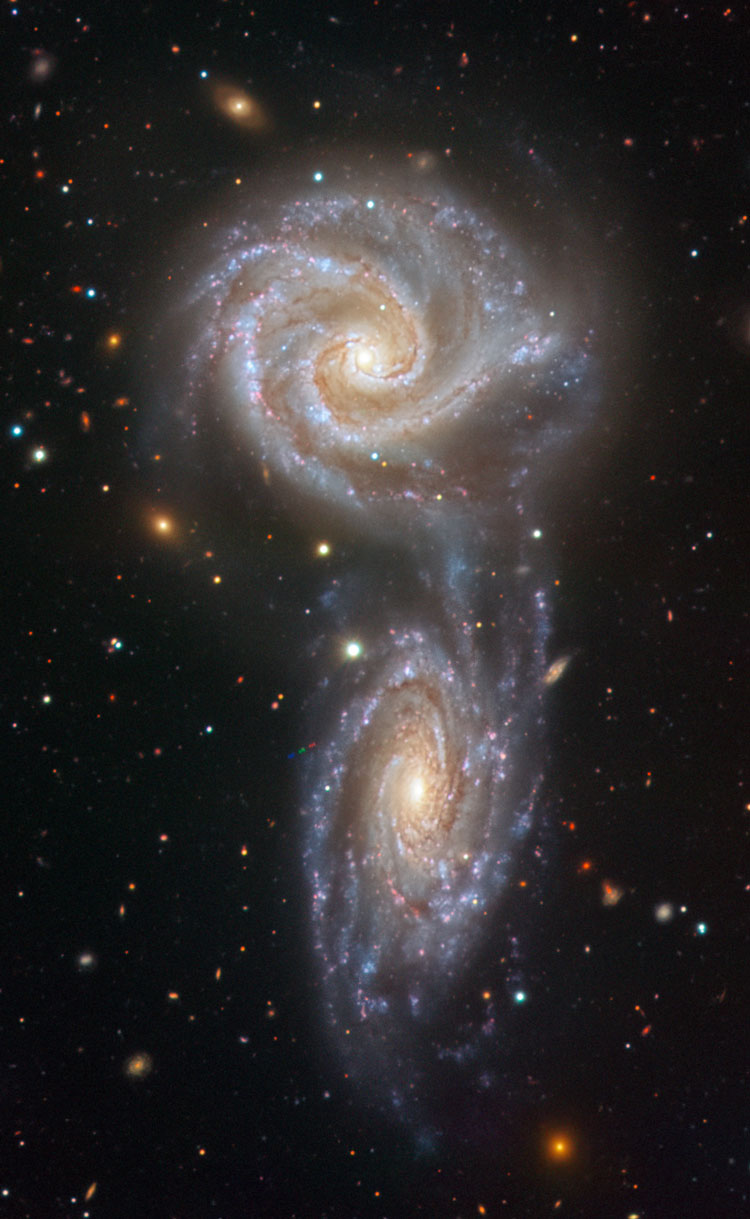 ESO VIMOS image of spiral galaxies NGC 5426 and NGC 5427, which comprise Arp 271
