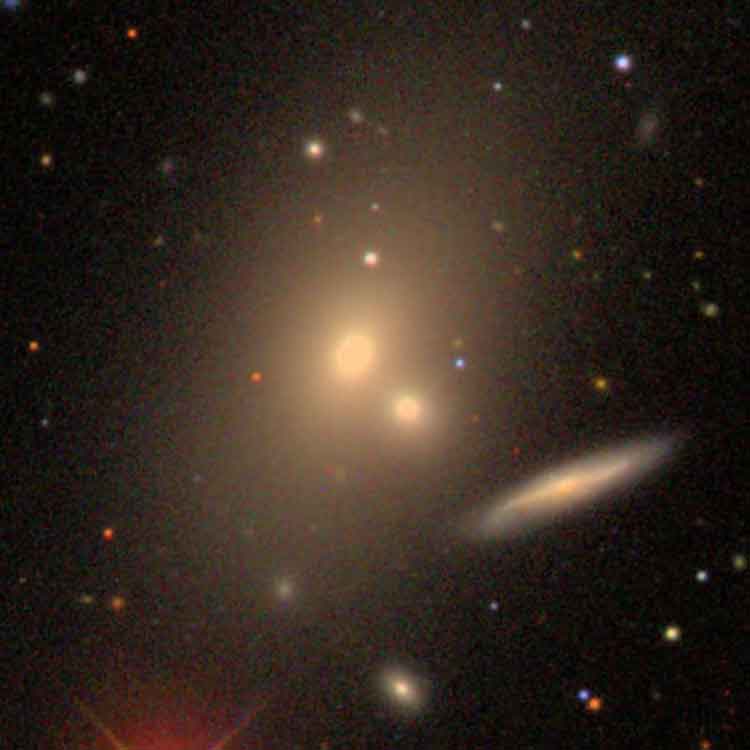SDSS image of elliptical galaxy NGC 2831, lenticular galaxy NGC 2830 and elliptical galaxy NGC 2832, which comprise Arp 315