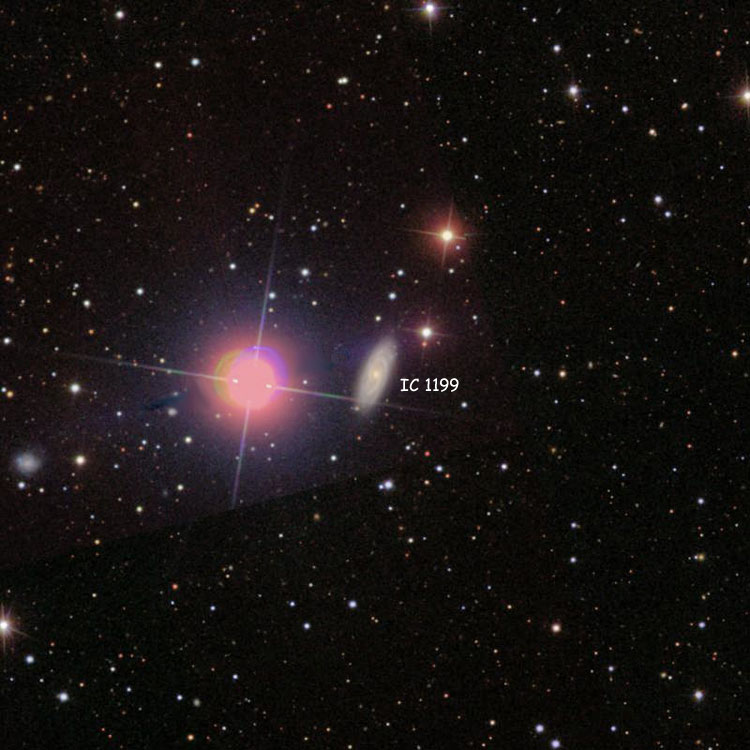 SDSS image of region near spiral galaxy IC 1199