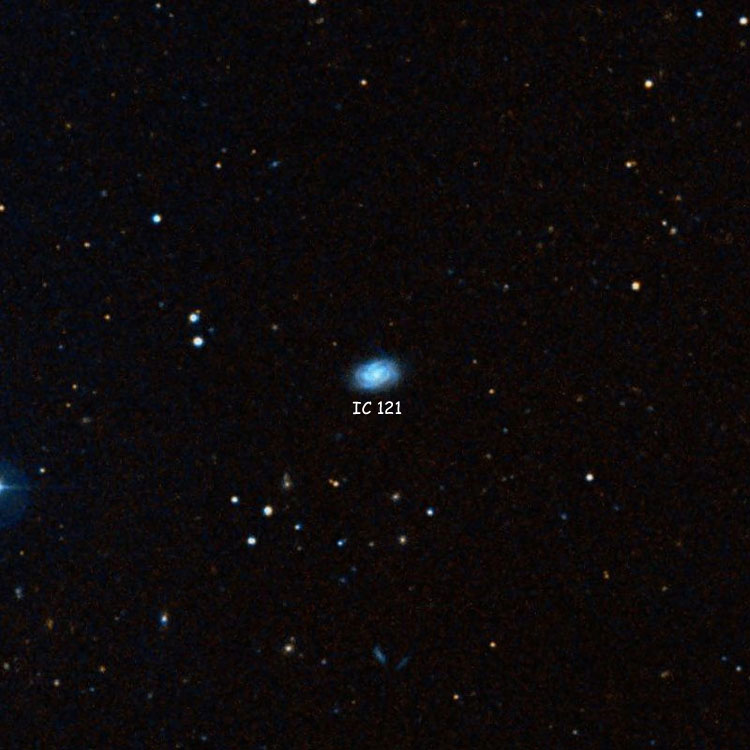DSS image of region near spiral galaxy IC 121