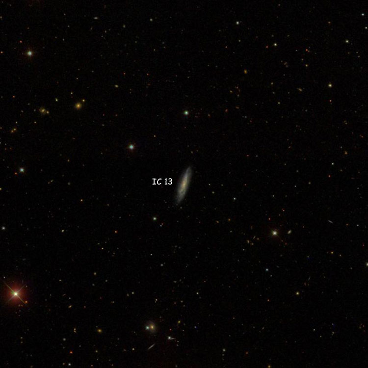 SDSS image of region near spiral galaxy IC 13