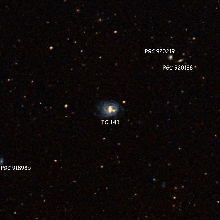 DSS image of region near spiral galaxy IC 141