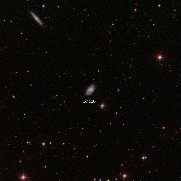 SDSS image of region near spiral galaxy IC 150
