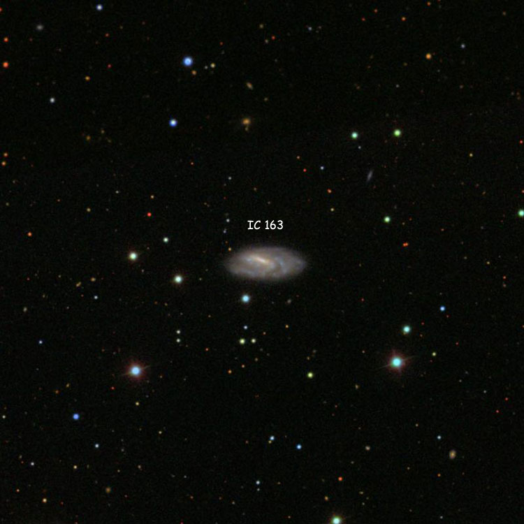 SDSS image of region near spiral galaxy IC 163