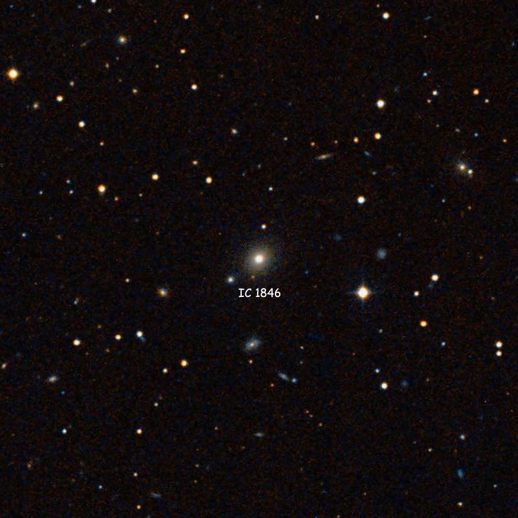 DSS image of region near elliptical galaxy IC 1846, also sometimes but probably erroneously referred to as NGC 1109