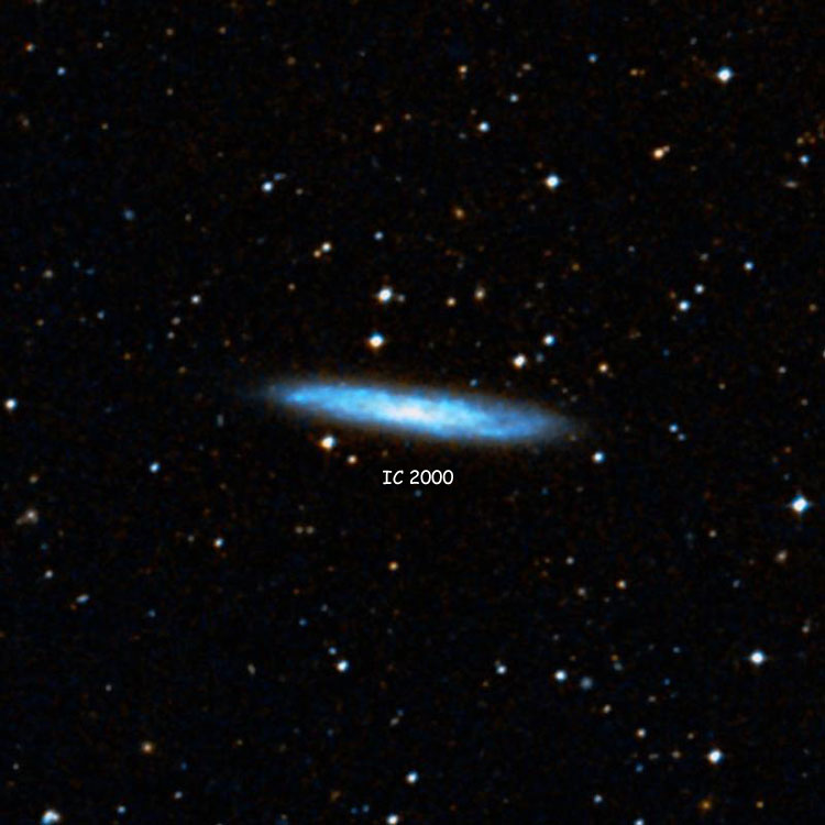 DSS image of region near spiral galaxy IC 2000