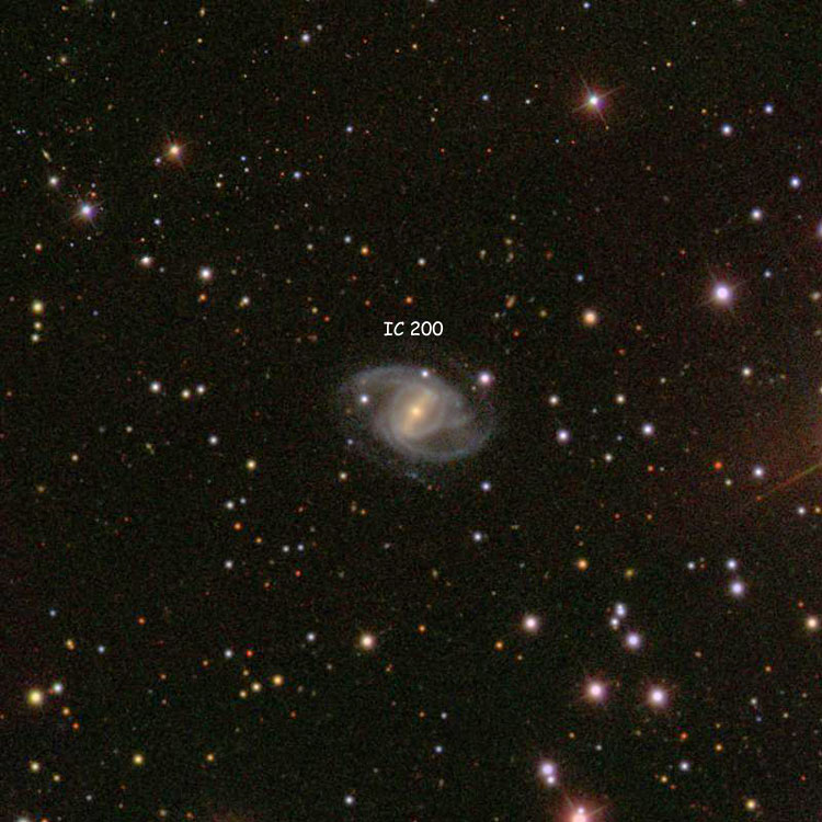 SDSS image of region near spiral galaxy PGC 7967, which is almost certainly IC 200