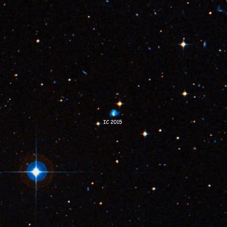 DSS image of region near spiral galaxy IC 2015