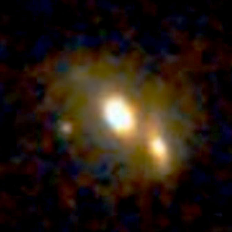 DSS image of lenticular galaxy IC 2019 and its companion, lenticular galaxy PGC 200219
