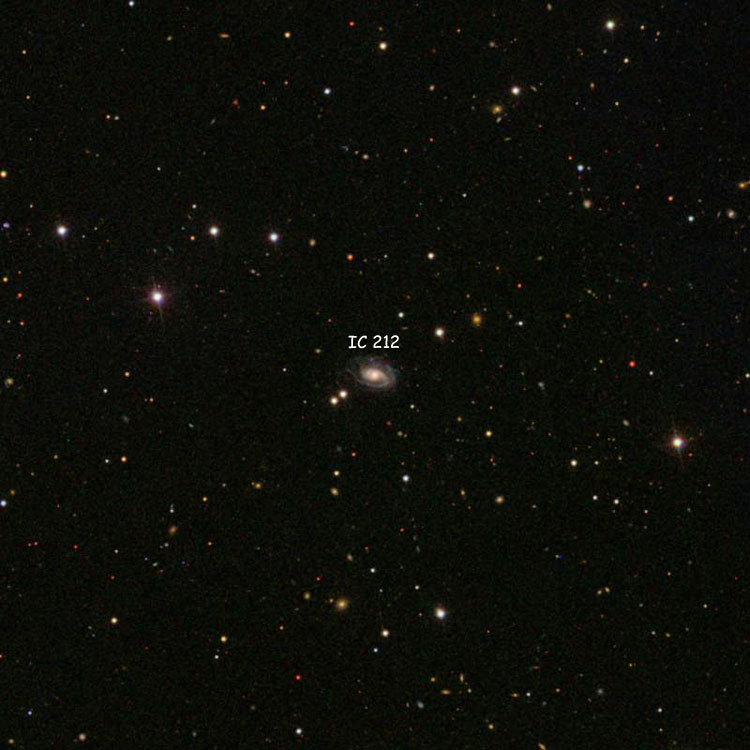 SDSS image of region near spiral galaxy IC 212