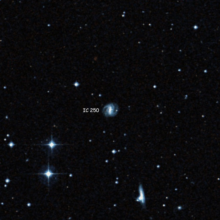 DSS image of region near spiral galaxy IC 250