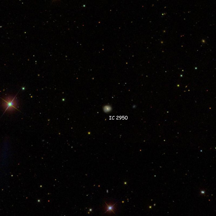 SDSS image of region near spiral galaxy IC 2950