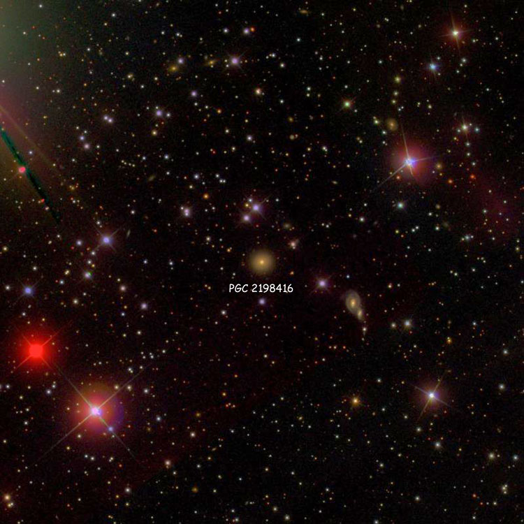 SDSS image of region near lenticular galaxy PGC 2198416, formerly identified as IC 300