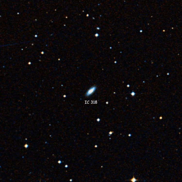 DSS image of region near spiral galaxy IC 318
