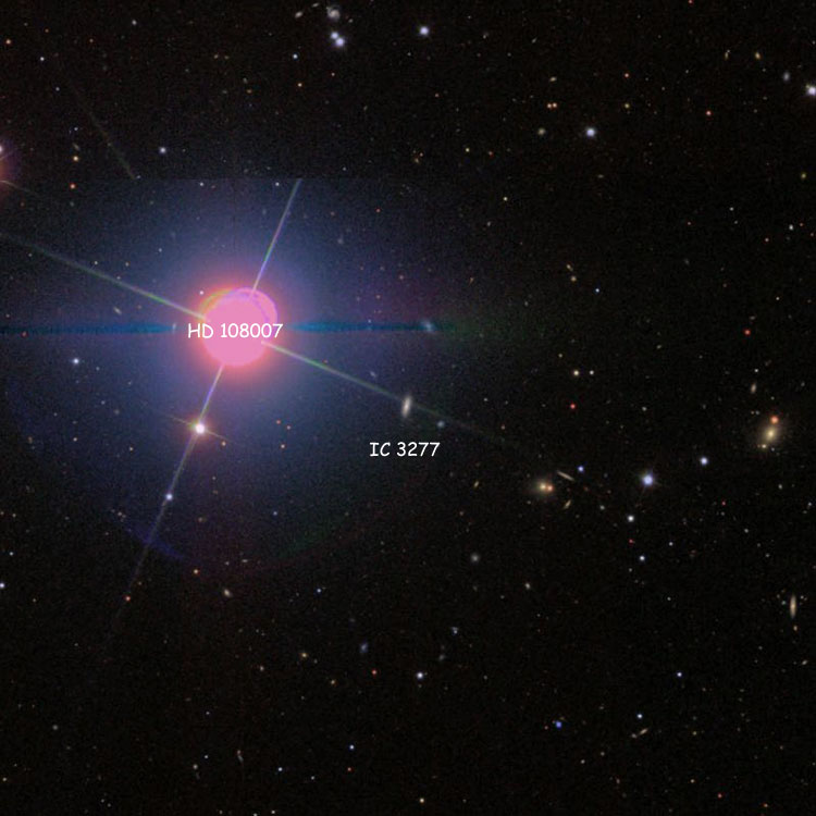 SDSS image of region near spiral galaxy IC 3277