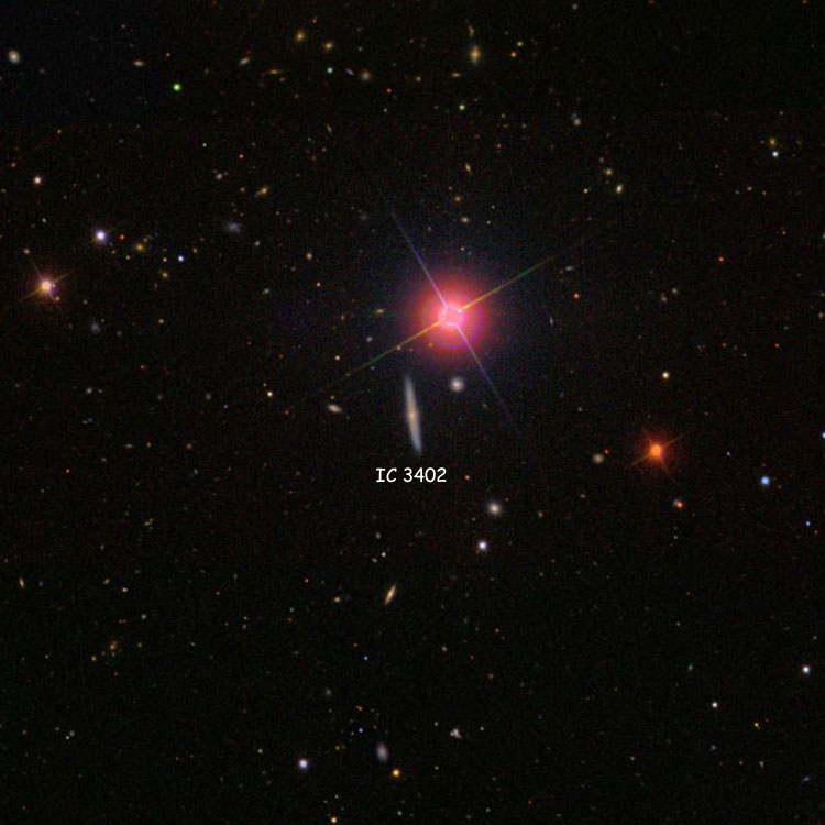 SDSS image of region near spiral galaxy IC 3402