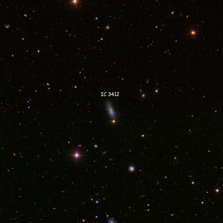 SDSS image of region near spiral galaxy IC 3412