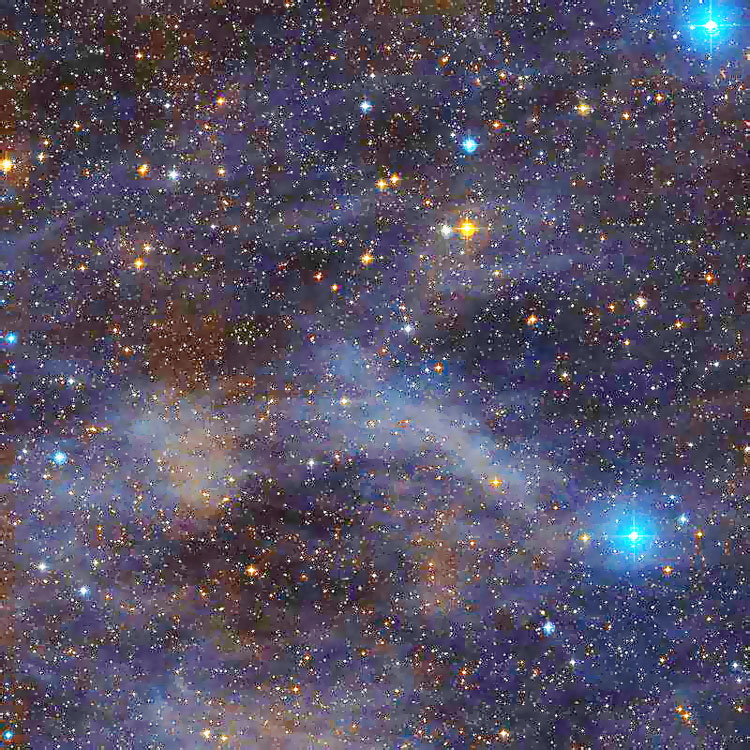Enhanced DSS image of region centered on emission nebula IC 341