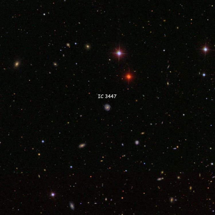 SDSS image of region near spiral galaxy IC 3447