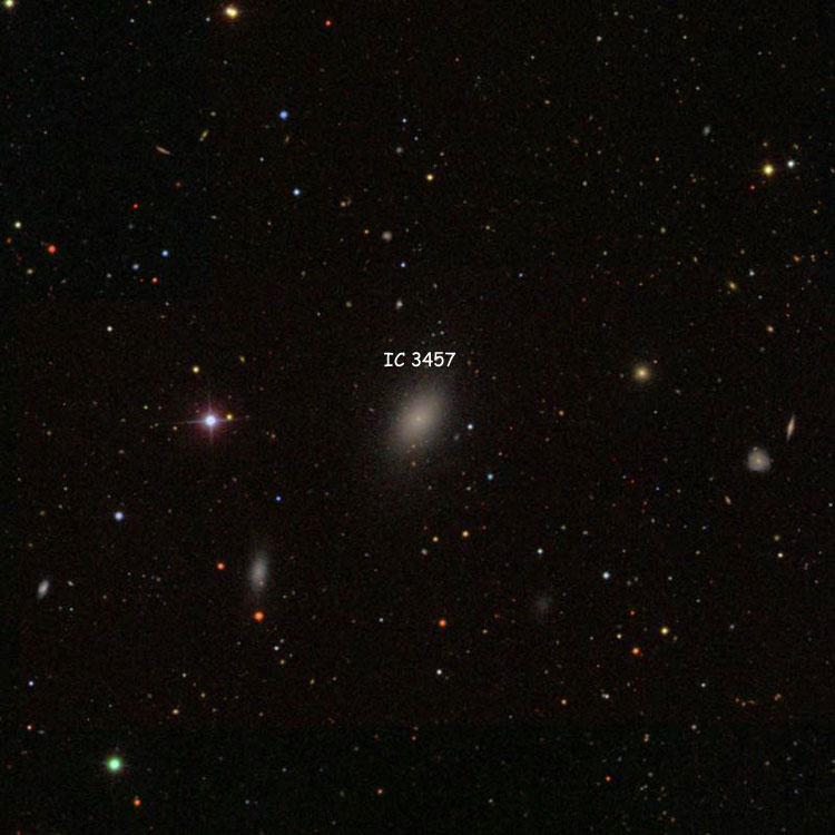 SDSS image of region near elliptical galaxy IC 3457