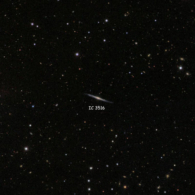 SDSS image of region near spiral galaxy IC 3516