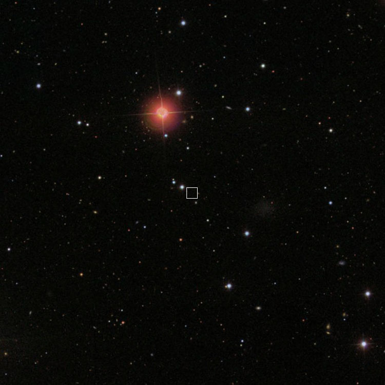 SDSS image of region centered on the position of the nonexistent IC 3577 (as indicated by a box)
