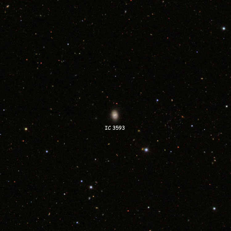 SDSS image of region near spiral galaxy IC 3593