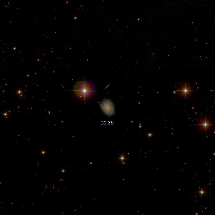 SDSS image of region near spiral galaxy IC 35