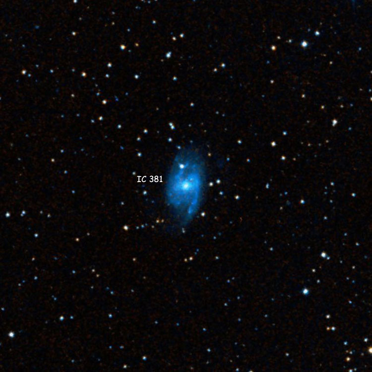 DSS image of region near spiral galaxy IC 381