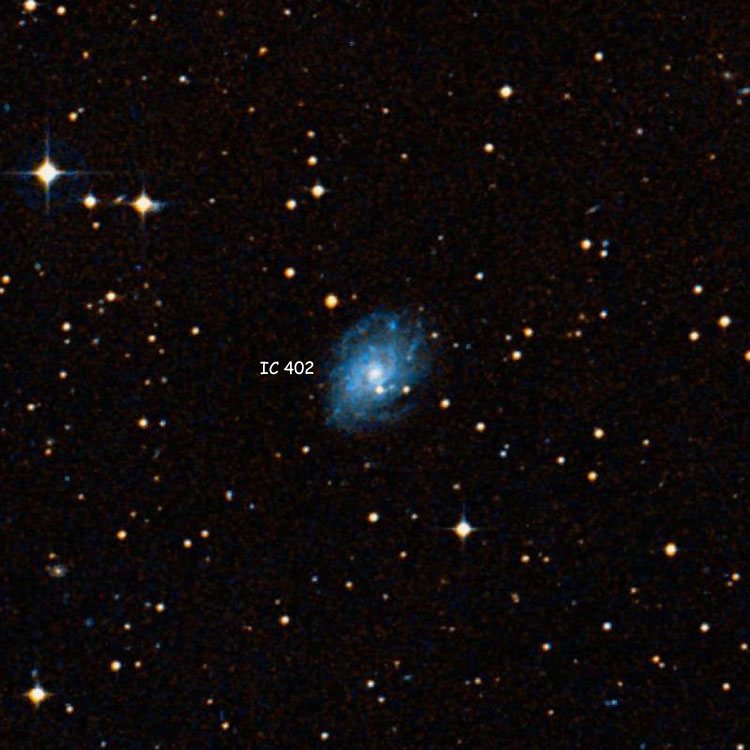 DSS image of region near spiral galaxy IC 402