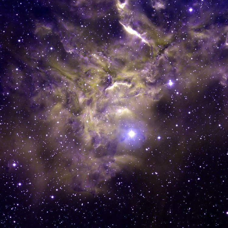 NOAO image of emission nebula IC 405, also known as the Flaming Star Nebula