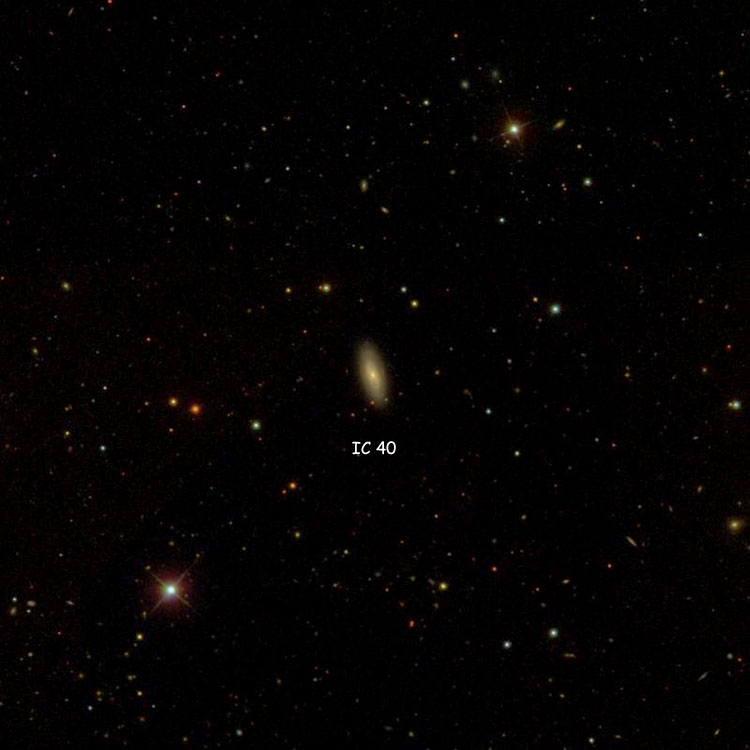 SDSS image of region near lenticular galaxy IC 40