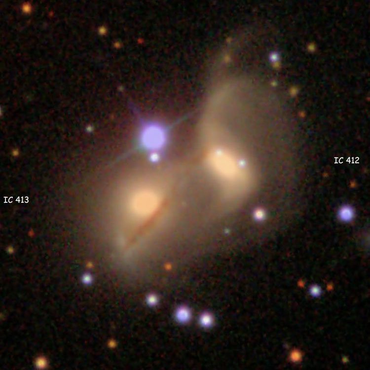 SDSS image of the pair of interacting galaxies that are listed as IC 412 and 413