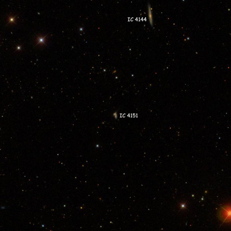 SDSS image of region near IC 4151, also showing IC 4144