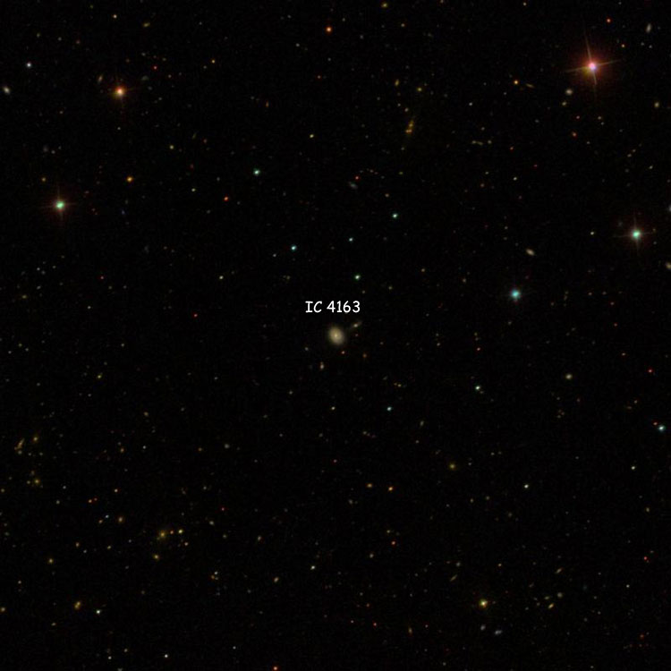 SDSS image of region near spiral galaxy IC 4163