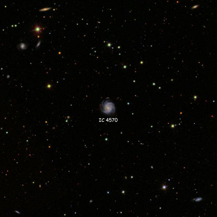 SDSS image of region near spiral galaxy IC 4570