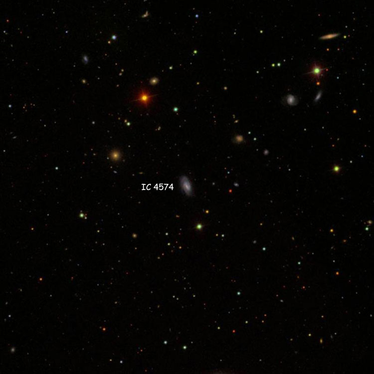 SDSS image of region near spiral galaxy IC 4574