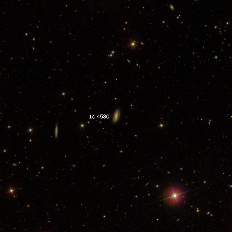 SDSS image of region near spiral galaxy IC 4580