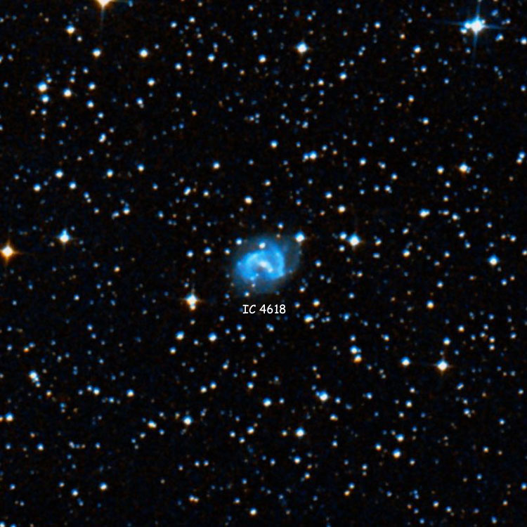DSS image of region near spiral galaxy IC 4618